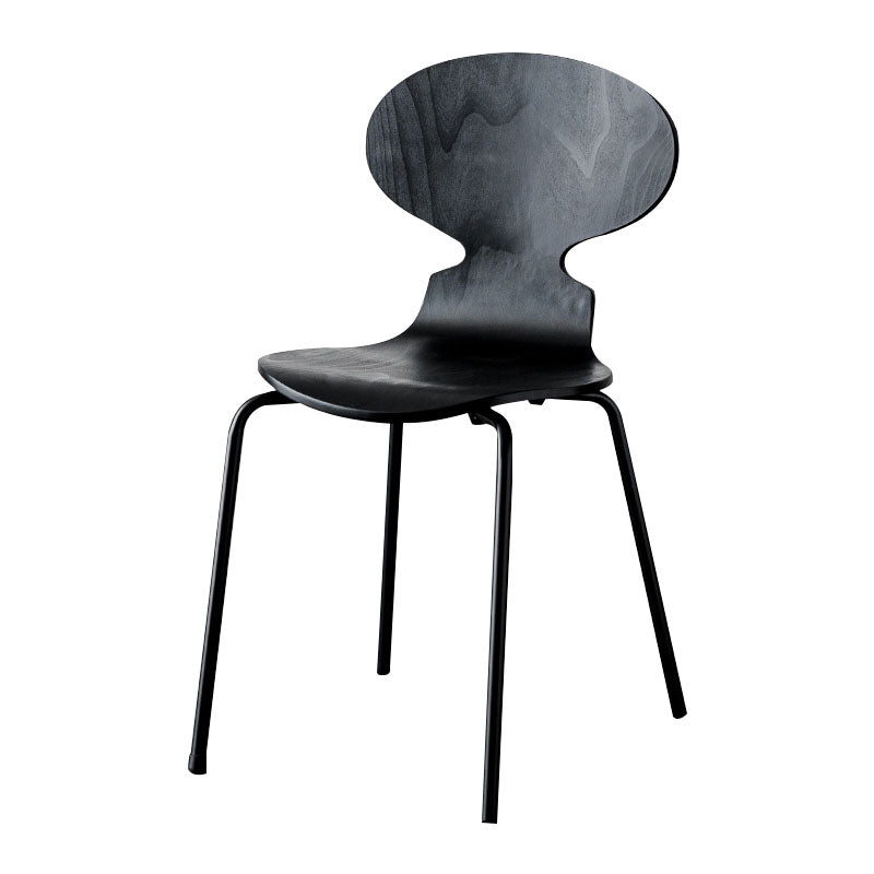 Contemporary Style Dining Chair Armless Side Chair with Metal Legs for Kitchen Black 1 Piece Clearhalo ' kitchen&dining_furn' 'Dining Chairs' 'Dining Tables & Seating' 'dining_chair' 'furn' 'furn_dining_chair' 'Furniture' 'furniture_dining_chair' 'Kitchen & Dining Furniture' 'kitchen' 4272559