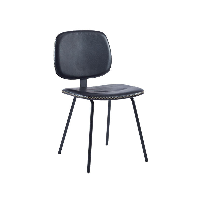 Contemporary Style Metal Dining Chair Matte Finish Dining Armless Side Chair for Kitchen Black 1 Piece Clearhalo ' kitchen&dining_furn' 'Dining Chairs' 'Dining Tables & Seating' 'dining_chair' 'furn' 'furn_dining_chair' 'Furniture' 'furniture_dining_chair' 'Kitchen & Dining Furniture' 'kitchen' 4272593