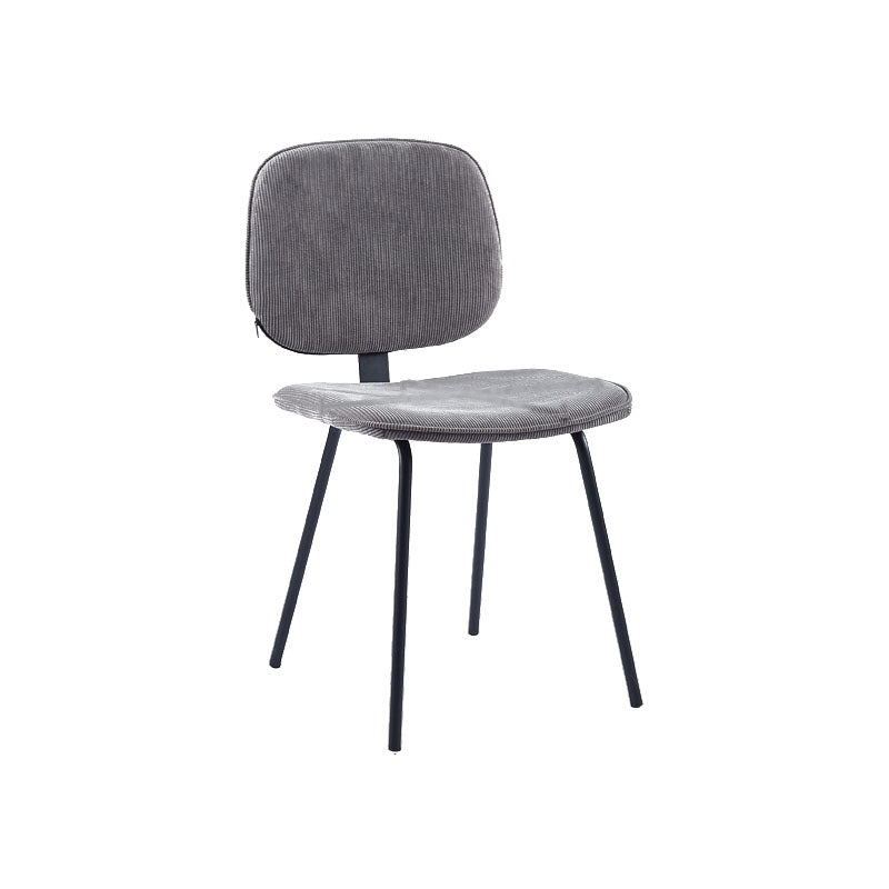 Contemporary Style Metal Dining Chair Matte Finish Dining Armless Side Chair for Kitchen Dark Gray-White 1 Piece Clearhalo ' kitchen&dining_furn' 'Dining Chairs' 'Dining Tables & Seating' 'dining_chair' 'furn' 'furn_dining_chair' 'Furniture' 'furniture_dining_chair' 'Kitchen & Dining Furniture' 'kitchen' 4272598