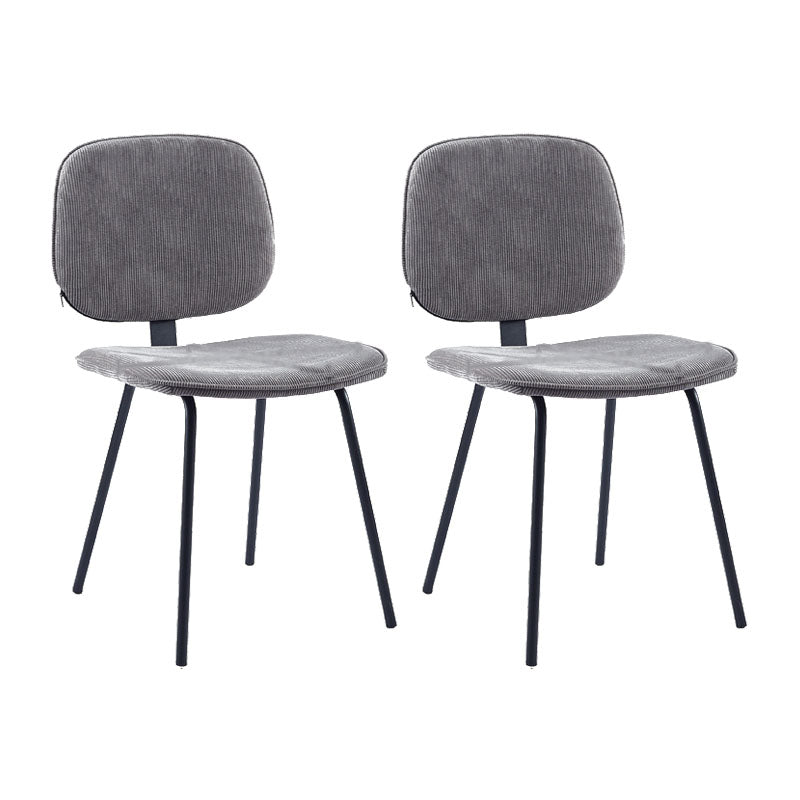 Contemporary Style Metal Dining Chair Matte Finish Dining Armless Side Chair for Kitchen Dark Gray-White 2 Piece Set Clearhalo ' kitchen&dining_furn' 'Dining Chairs' 'Dining Tables & Seating' 'dining_chair' 'furn' 'furn_dining_chair' 'Furniture' 'furniture_dining_chair' 'Kitchen & Dining Furniture' 'kitchen' 4272601