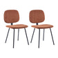 Contemporary Style Metal Dining Chair Matte Finish Dining Armless Side Chair for Kitchen Brown 2 Piece Set Clearhalo ' kitchen&dining_furn' 'Dining Chairs' 'Dining Tables & Seating' 'dining_chair' 'furn' 'furn_dining_chair' 'Furniture' 'furniture_dining_chair' 'Kitchen & Dining Furniture' 'kitchen' 4272607