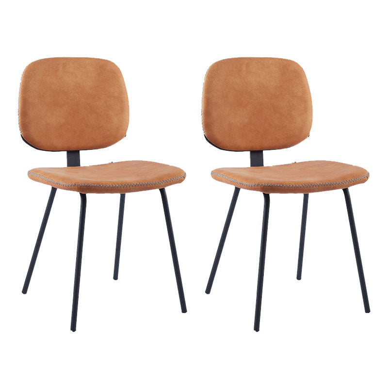 Contemporary Style Metal Dining Chair Matte Finish Dining Armless Side Chair for Kitchen Orange 2 Piece Set Clearhalo ' kitchen&dining_furn' 'Dining Chairs' 'Dining Tables & Seating' 'dining_chair' 'furn' 'furn_dining_chair' 'Furniture' 'furniture_dining_chair' 'Kitchen & Dining Furniture' 'kitchen' 4272614