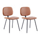 Contemporary Style Metal Dining Chair Matte Finish Dining Armless Side Chair for Kitchen Light Brown 2 Piece Set Clearhalo ' kitchen&dining_furn' 'Dining Chairs' 'Dining Tables & Seating' 'dining_chair' 'furn' 'furn_dining_chair' 'Furniture' 'furniture_dining_chair' 'Kitchen & Dining Furniture' 'kitchen' 4272617