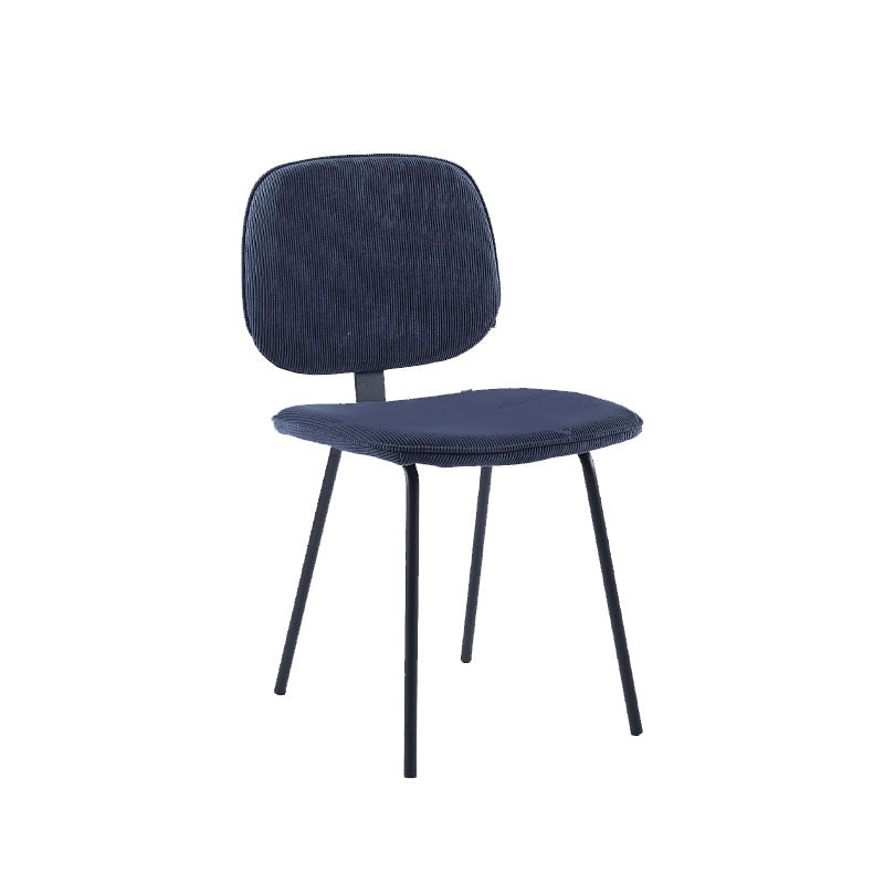 Contemporary Style Metal Dining Chair Matte Finish Dining Armless Side Chair for Kitchen Dark Blue 1 Piece Clearhalo ' kitchen&dining_furn' 'Dining Chairs' 'Dining Tables & Seating' 'dining_chair' 'furn' 'furn_dining_chair' 'Furniture' 'furniture_dining_chair' 'Kitchen & Dining Furniture' 'kitchen' 4272619
