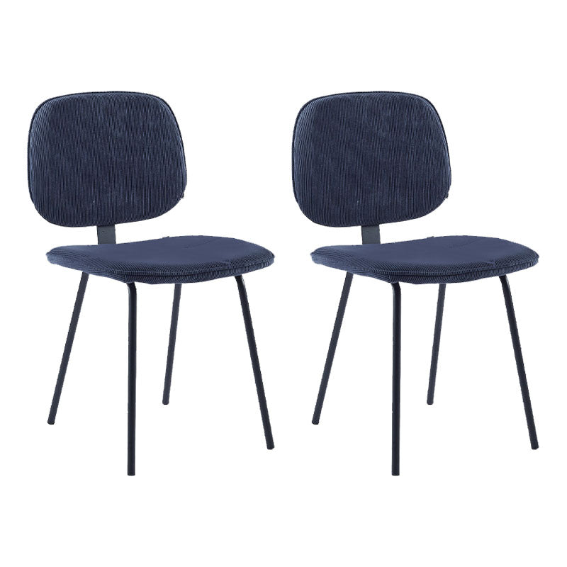 Contemporary Style Metal Dining Chair Matte Finish Dining Armless Side Chair for Kitchen Dark Blue 2 Piece Set Clearhalo ' kitchen&dining_furn' 'Dining Chairs' 'Dining Tables & Seating' 'dining_chair' 'furn' 'furn_dining_chair' 'Furniture' 'furniture_dining_chair' 'Kitchen & Dining Furniture' 'kitchen' 4272620
