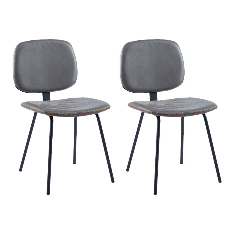 Contemporary Style Metal Dining Chair Matte Finish Dining Armless Side Chair for Kitchen Dark Gray 2 Piece Set Clearhalo ' kitchen&dining_furn' 'Dining Chairs' 'Dining Tables & Seating' 'dining_chair' 'furn' 'furn_dining_chair' 'Furniture' 'furniture_dining_chair' 'Kitchen & Dining Furniture' 'kitchen' 4272623