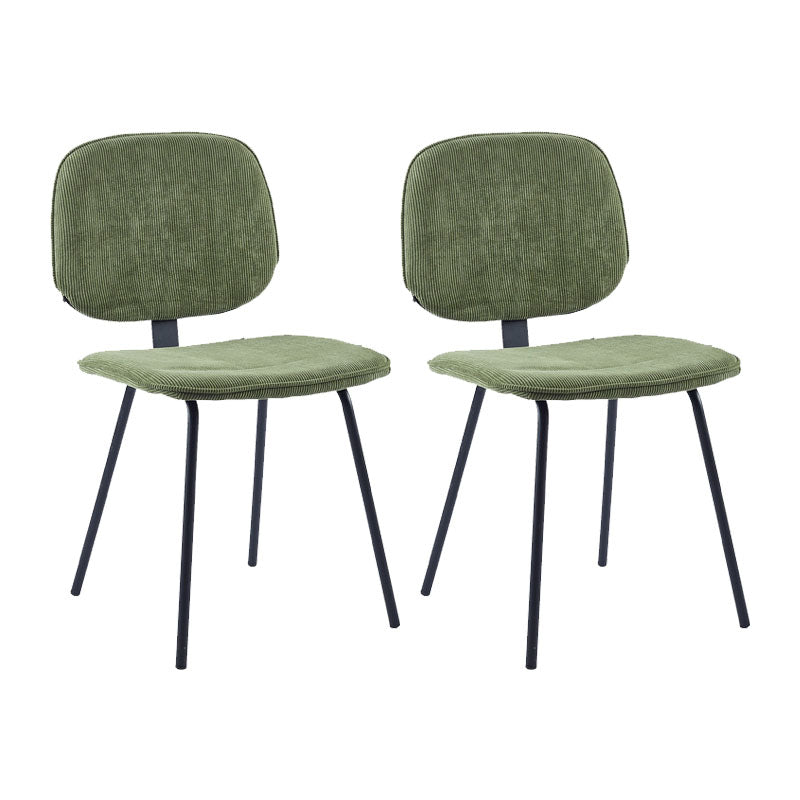 Contemporary Style Metal Dining Chair Matte Finish Dining Armless Side Chair for Kitchen Green 2 Piece Set Clearhalo ' kitchen&dining_furn' 'Dining Chairs' 'Dining Tables & Seating' 'dining_chair' 'furn' 'furn_dining_chair' 'Furniture' 'furniture_dining_chair' 'Kitchen & Dining Furniture' 'kitchen' 4272626