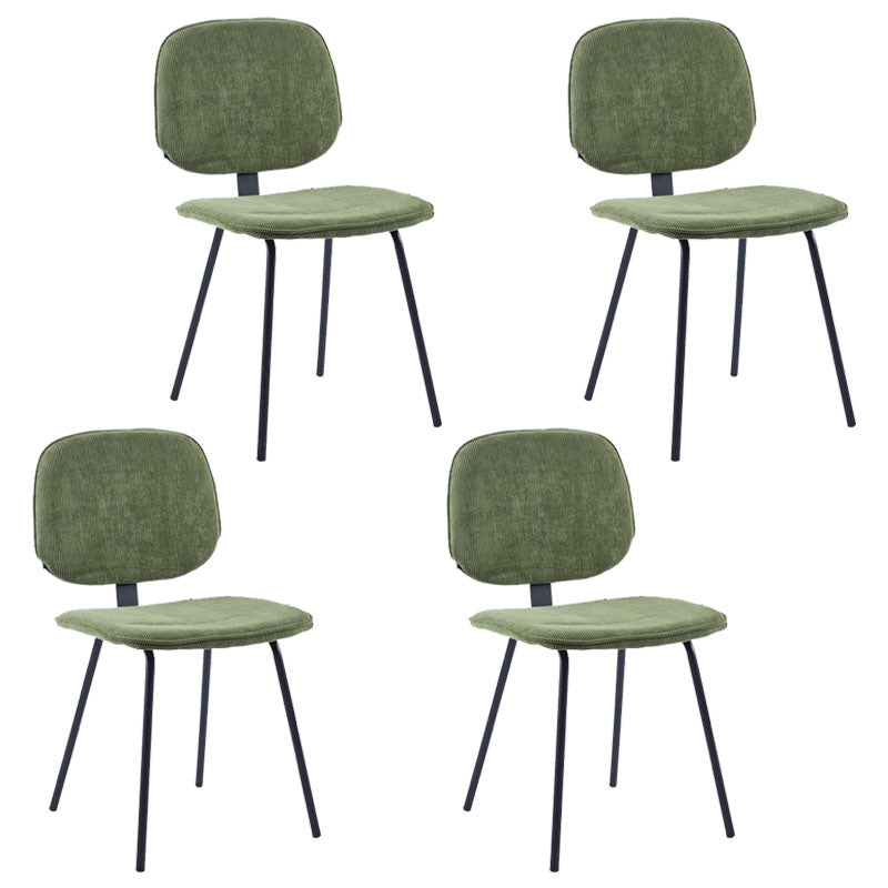 Contemporary Style Metal Dining Chair Matte Finish Dining Armless Side Chair for Kitchen Green 4 Piece Set Clearhalo ' kitchen&dining_furn' 'Dining Chairs' 'Dining Tables & Seating' 'dining_chair' 'furn' 'furn_dining_chair' 'Furniture' 'furniture_dining_chair' 'Kitchen & Dining Furniture' 'kitchen' 4272627