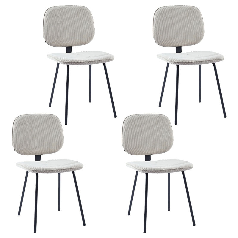 Contemporary Style Metal Dining Chair Matte Finish Dining Armless Side Chair for Kitchen Light Gray 4 Piece Set Clearhalo ' kitchen&dining_furn' 'Dining Chairs' 'Dining Tables & Seating' 'dining_chair' 'furn' 'furn_dining_chair' 'Furniture' 'furniture_dining_chair' 'Kitchen & Dining Furniture' 'kitchen' 4272630