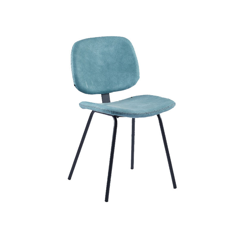 Contemporary Style Metal Dining Chair Matte Finish Dining Armless Side Chair for Kitchen Blue 1 Piece Clearhalo ' kitchen&dining_furn' 'Dining Chairs' 'Dining Tables & Seating' 'dining_chair' 'furn' 'furn_dining_chair' 'Furniture' 'furniture_dining_chair' 'Kitchen & Dining Furniture' 'kitchen' 4272631