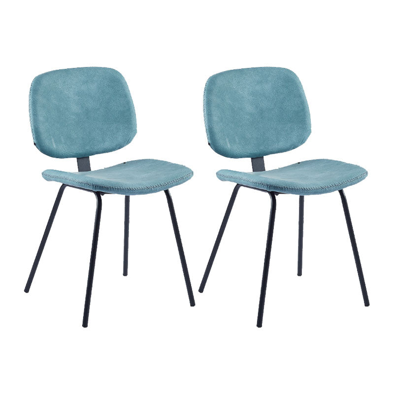 Contemporary Style Metal Dining Chair Matte Finish Dining Armless Side Chair for Kitchen Blue 2 Piece Set Clearhalo ' kitchen&dining_furn' 'Dining Chairs' 'Dining Tables & Seating' 'dining_chair' 'furn' 'furn_dining_chair' 'Furniture' 'furniture_dining_chair' 'Kitchen & Dining Furniture' 'kitchen' 4272632