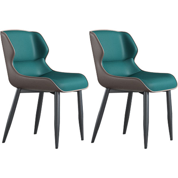 Modern Matte Finish Dining Chair Metal Dining Arm Side Chairs for Kitchen (Set of 2) Blackish Green Clearhalo ' kitchen&dining_furn' 'Dining Chairs' 'Dining Tables & Seating' 'dining_chair' 'furn' 'furn_dining_chair' 'Furniture' 'furniture_dining_chair' 'Kitchen & Dining Furniture' 'kitchen' 4272636