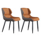 Modern Matte Finish Dining Chair Metal Dining Arm Side Chairs for Kitchen (Set of 2) Orange Clearhalo ' kitchen&dining_furn' 'Dining Chairs' 'Dining Tables & Seating' 'dining_chair' 'furn' 'furn_dining_chair' 'Furniture' 'furniture_dining_chair' 'Kitchen & Dining Furniture' 'kitchen' 4272637