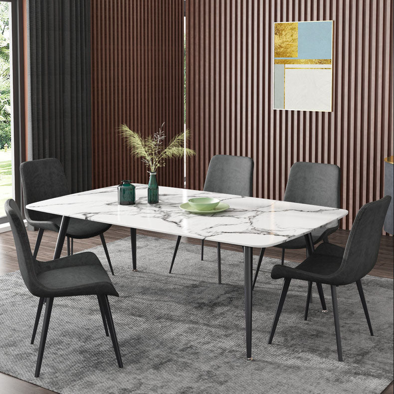 Modern Leather Hotel Side Chair Matte Finish Solid Back Dining Chair (Set of 2) Clearhalo ' kitchen&dining_furn' 'Dining Chairs' 'Dining Tables & Seating' 'dining_chair' 'furn' 'furn_dining_chair' 'Furniture' 'furniture_dining_chair' 'Kitchen & Dining Furniture' 'kitchen' 4272653