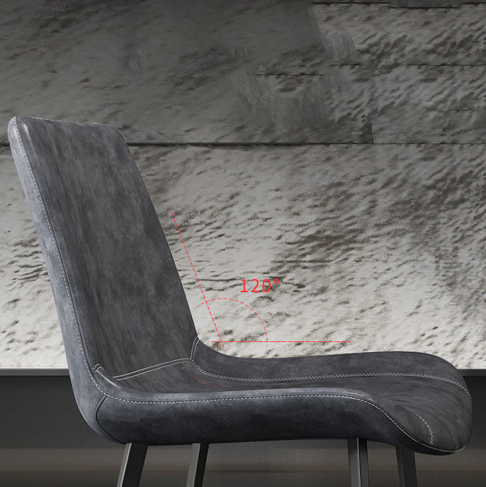 Modern Leather Hotel Side Chair Matte Finish Solid Back Dining Chair (Set of 2) Clearhalo ' kitchen&dining_furn' 'Dining Chairs' 'Dining Tables & Seating' 'dining_chair' 'furn' 'furn_dining_chair' 'Furniture' 'furniture_dining_chair' 'Kitchen & Dining Furniture' 'kitchen' 4272662