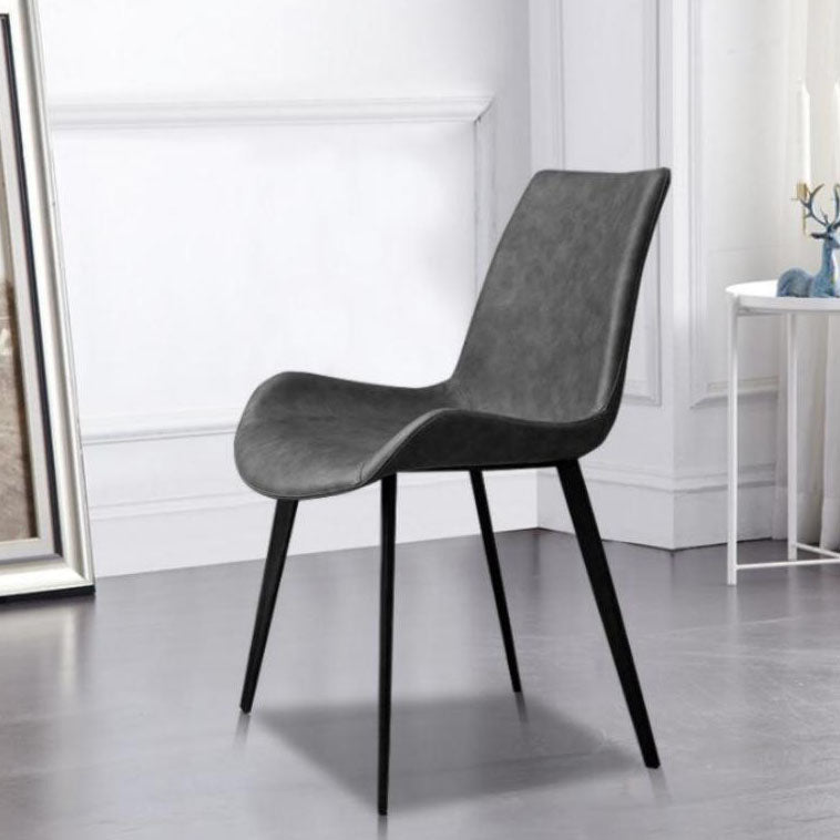 Modern Leather Hotel Side Chair Matte Finish Solid Back Dining Chair (Set of 2) Clearhalo ' kitchen&dining_furn' 'Dining Chairs' 'Dining Tables & Seating' 'dining_chair' 'furn' 'furn_dining_chair' 'Furniture' 'furniture_dining_chair' 'Kitchen & Dining Furniture' 'kitchen' 4272664