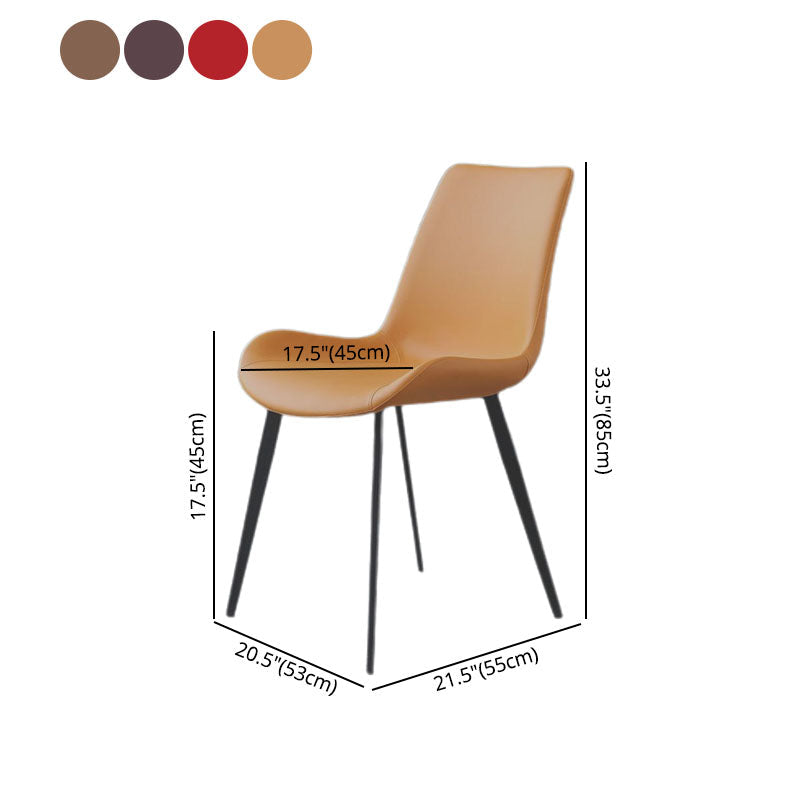 Modern Leather Hotel Side Chair Matte Finish Solid Back Dining Chair (Set of 2) Clearhalo ' kitchen&dining_furn' 'Dining Chairs' 'Dining Tables & Seating' 'dining_chair' 'furn' 'furn_dining_chair' 'Furniture' 'furniture_dining_chair' 'Kitchen & Dining Furniture' 'kitchen' 4272665