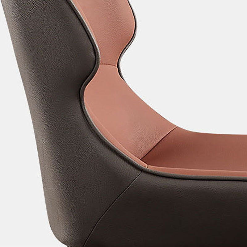 Minimalist Style Wingback Arm Chairs Leather Dining Side Chairs (Set of 2) Clearhalo ' kitchen&dining_furn' 'Dining Chairs' 'Dining Tables & Seating' 'dining_chair' 'furn' 'furn_dining_chair' 'Furniture' 'furniture_dining_chair' 'Kitchen & Dining Furniture' 'kitchen' 4272672