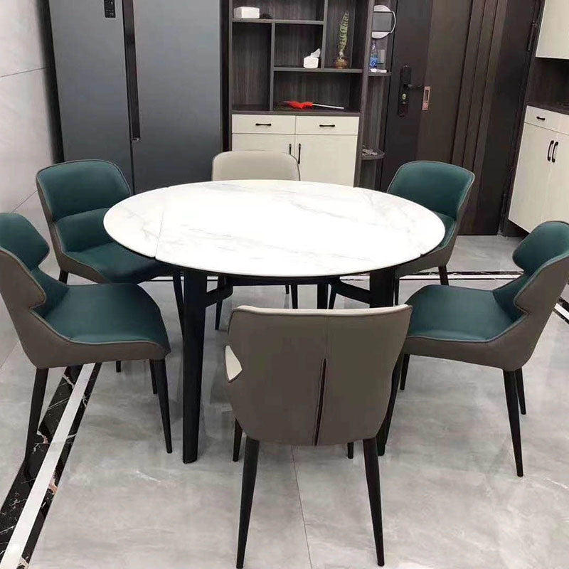 Minimalist Style Wingback Arm Chairs Leather Dining Side Chairs (Set of 2) Clearhalo ' kitchen&dining_furn' 'Dining Chairs' 'Dining Tables & Seating' 'dining_chair' 'furn' 'furn_dining_chair' 'Furniture' 'furniture_dining_chair' 'Kitchen & Dining Furniture' 'kitchen' 4272675