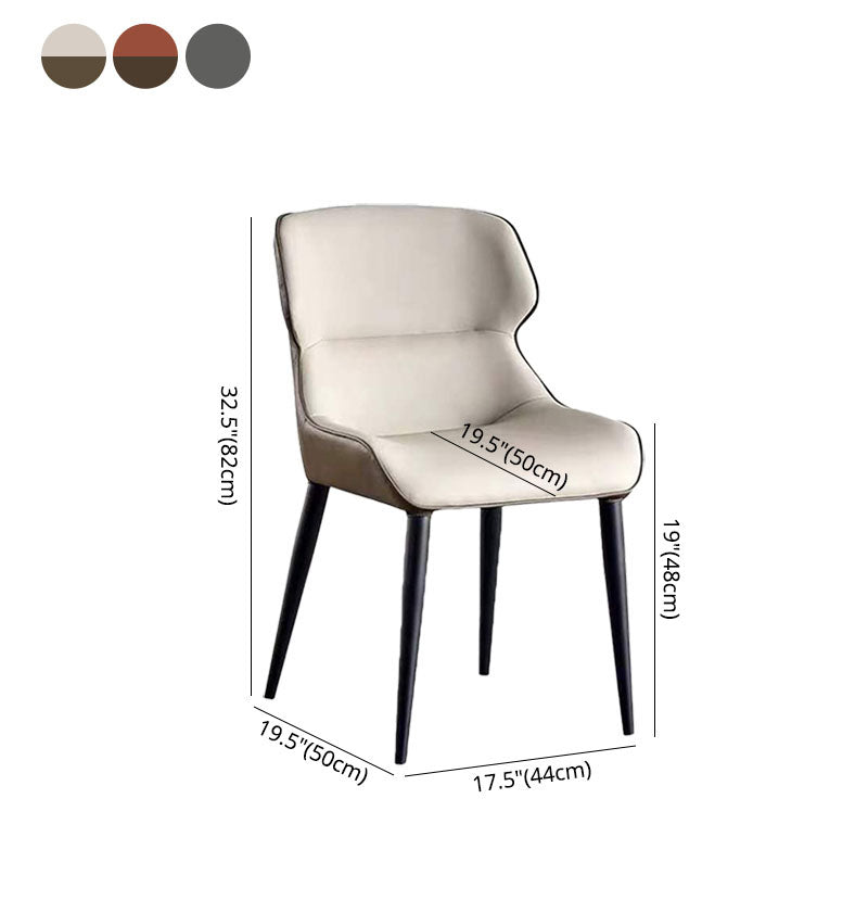 Minimalist Style Wingback Arm Chairs Leather Dining Side Chairs (Set of 2) Clearhalo ' kitchen&dining_furn' 'Dining Chairs' 'Dining Tables & Seating' 'dining_chair' 'furn' 'furn_dining_chair' 'Furniture' 'furniture_dining_chair' 'Kitchen & Dining Furniture' 'kitchen' 4272677