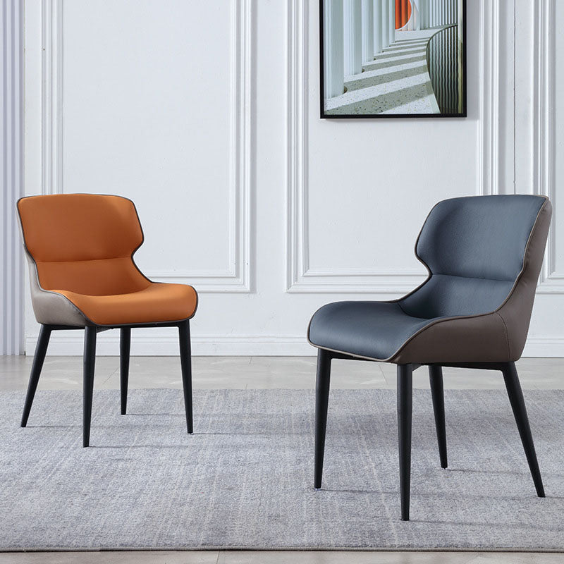 Industrial Style Leather Dining Side Chairs Wingback Arm Chairs (Set of 2) Clearhalo ' kitchen&dining_furn' 'Dining Chairs' 'Dining Tables & Seating' 'dining_chair' 'furn' 'furn_dining_chair' 'Furniture' 'furniture_dining_chair' 'Kitchen & Dining Furniture' 'kitchen' 4272696