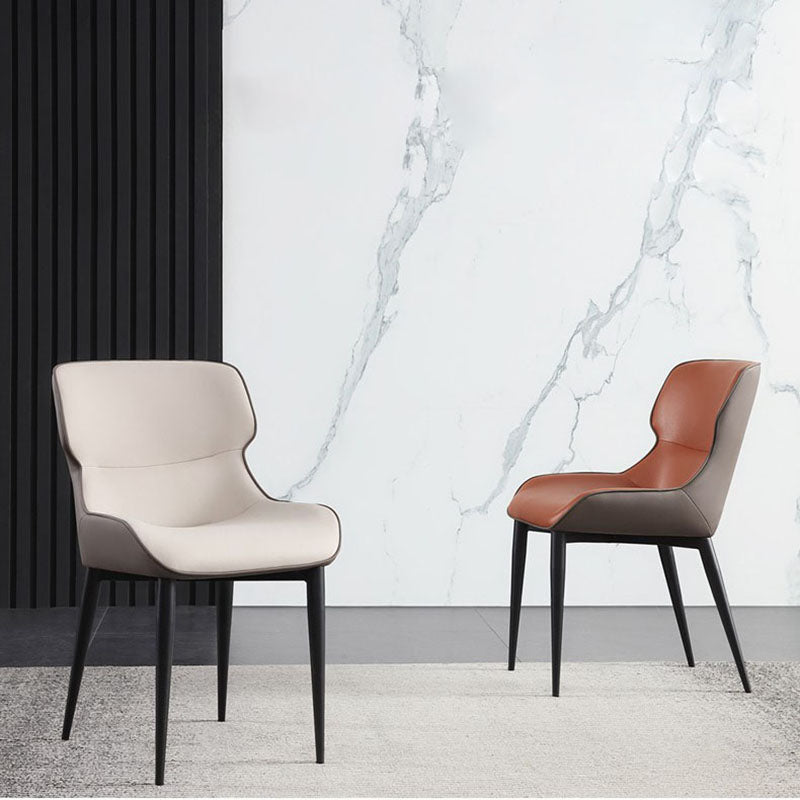 Modern Design Wingback Arm Dining Chairs Leather Dining Chairs for Kitchen (Set of 2) Clearhalo ' kitchen&dining_furn' 'Dining Chairs' 'Dining Tables & Seating' 'dining_chair' 'furn' 'furn_dining_chair' 'Furniture' 'furniture_dining_chair' 'Kitchen & Dining Furniture' 'kitchen' 4272708