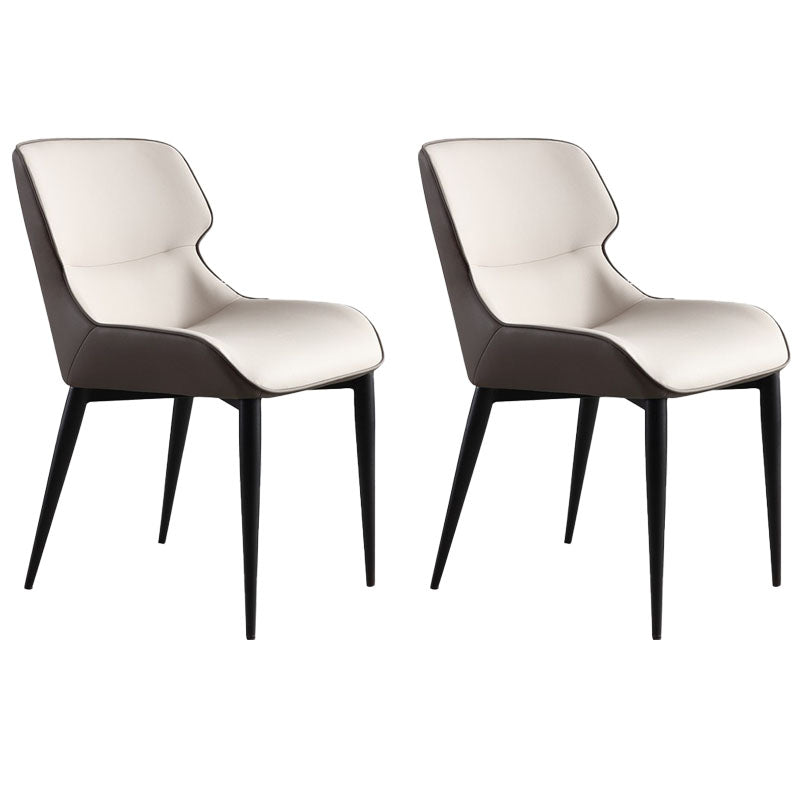 Modern Design Wingback Arm Dining Chairs Leather Dining Chairs for Kitchen (Set of 2) Cream Clearhalo ' kitchen&dining_furn' 'Dining Chairs' 'Dining Tables & Seating' 'dining_chair' 'furn' 'furn_dining_chair' 'Furniture' 'furniture_dining_chair' 'Kitchen & Dining Furniture' 'kitchen' 4272710