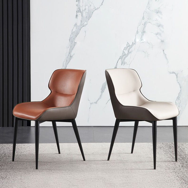 Modern Design Wingback Arm Dining Chairs Leather Dining Chairs for Kitchen (Set of 2) Clearhalo ' kitchen&dining_furn' 'Dining Chairs' 'Dining Tables & Seating' 'dining_chair' 'furn' 'furn_dining_chair' 'Furniture' 'furniture_dining_chair' 'Kitchen & Dining Furniture' 'kitchen' 4272711