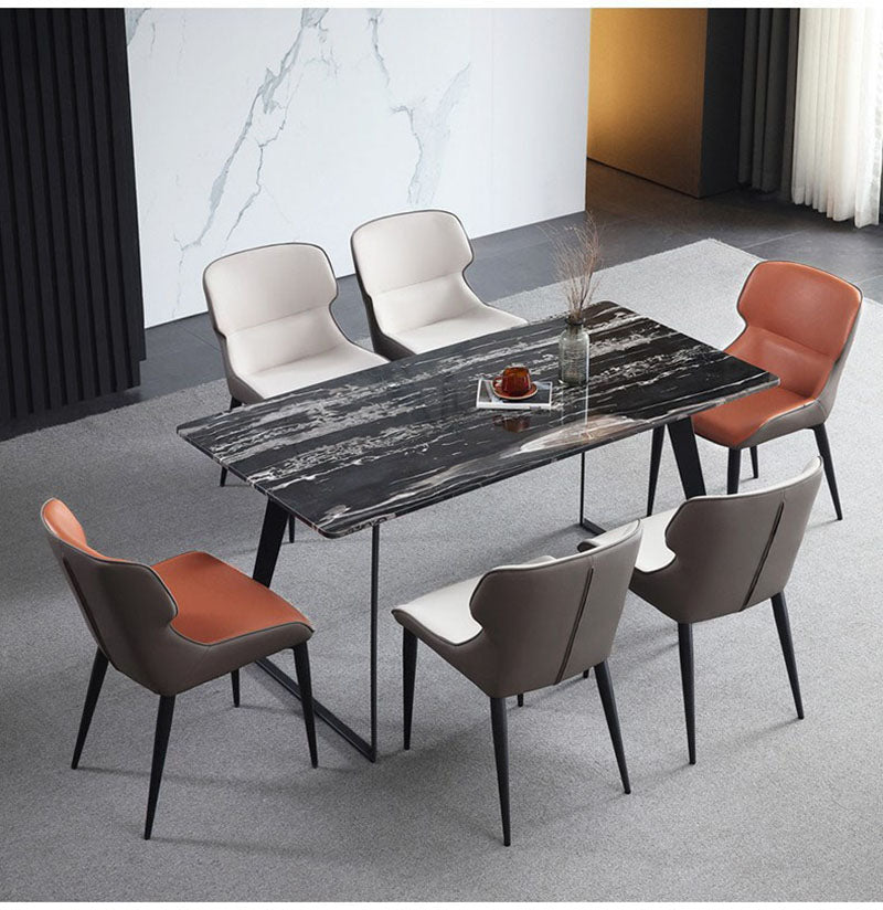 Modern Design Wingback Arm Dining Chairs Leather Dining Chairs for Kitchen (Set of 2) Clearhalo ' kitchen&dining_furn' 'Dining Chairs' 'Dining Tables & Seating' 'dining_chair' 'furn' 'furn_dining_chair' 'Furniture' 'furniture_dining_chair' 'Kitchen & Dining Furniture' 'kitchen' 4272713