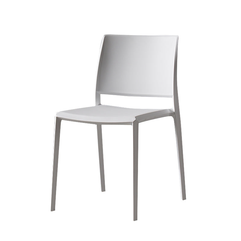 Contemporary Style Dining Chairs Plastic Armless Side Chair for Kitchen White 1 Piece Clearhalo ' kitchen&dining_furn' 'Dining Chairs' 'Dining Tables & Seating' 'dining_chair' 'furn' 'furn_dining_chair' 'Furniture' 'furniture_dining_chair' 'Kitchen & Dining Furniture' 'kitchen' 4273579