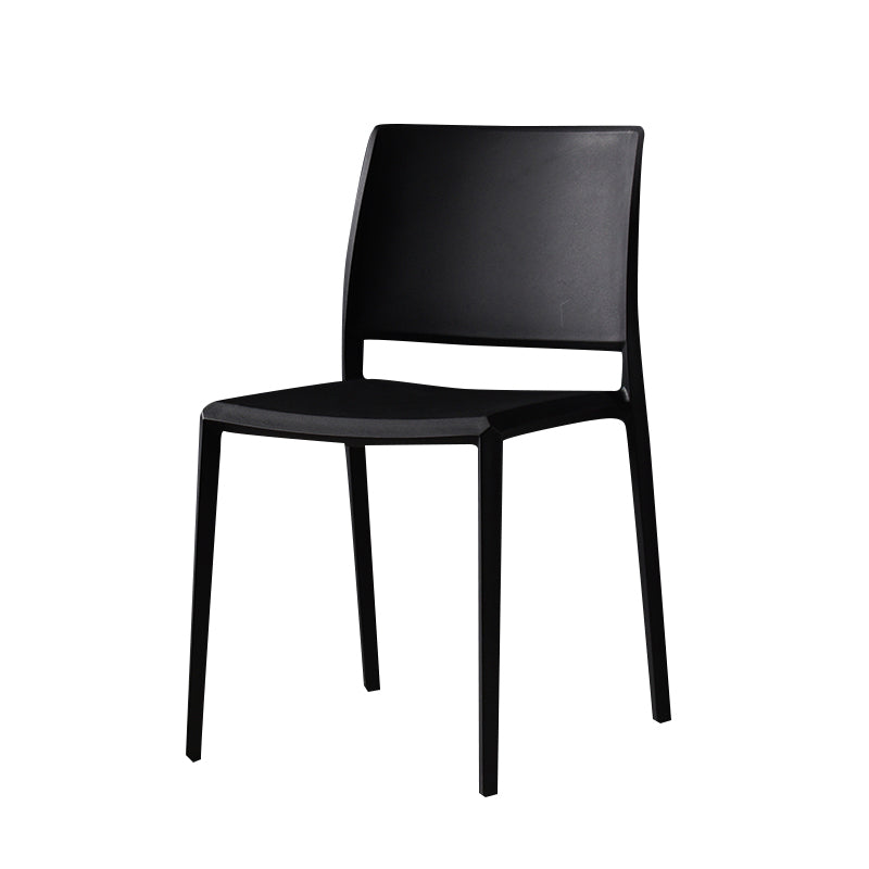 Contemporary Style Dining Chairs Plastic Armless Side Chair for Kitchen Black 1 Piece Clearhalo ' kitchen&dining_furn' 'Dining Chairs' 'Dining Tables & Seating' 'dining_chair' 'furn' 'furn_dining_chair' 'Furniture' 'furniture_dining_chair' 'Kitchen & Dining Furniture' 'kitchen' 4273593