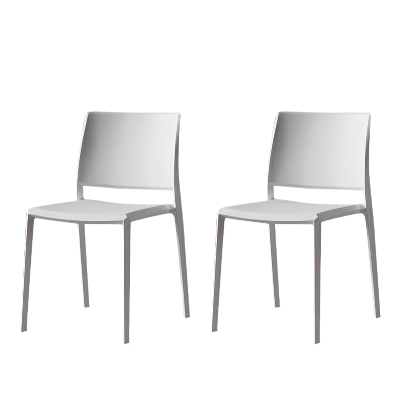 Contemporary Style Dining Chairs Plastic Armless Side Chair for Kitchen White 2 Piece Set Clearhalo ' kitchen&dining_furn' 'Dining Chairs' 'Dining Tables & Seating' 'dining_chair' 'furn' 'furn_dining_chair' 'Furniture' 'furniture_dining_chair' 'Kitchen & Dining Furniture' 'kitchen' 4273595
