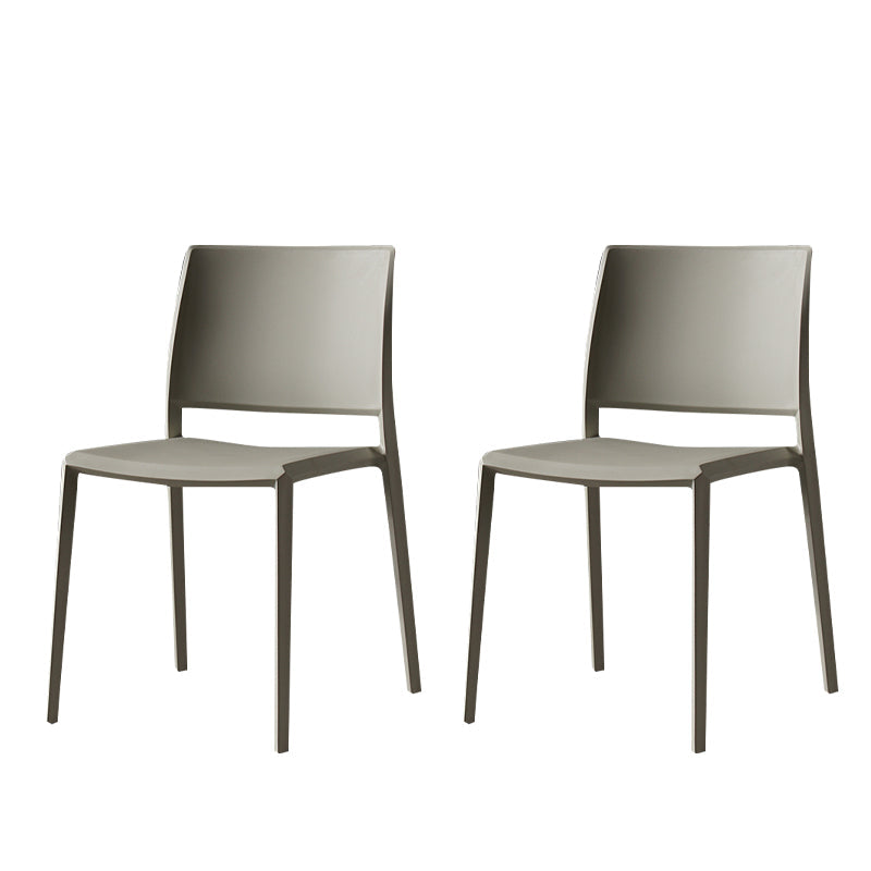 Contemporary Style Dining Chairs Plastic Armless Side Chair for Kitchen Light Gray 2 Piece Set Clearhalo ' kitchen&dining_furn' 'Dining Chairs' 'Dining Tables & Seating' 'dining_chair' 'furn' 'furn_dining_chair' 'Furniture' 'furniture_dining_chair' 'Kitchen & Dining Furniture' 'kitchen' 4273602