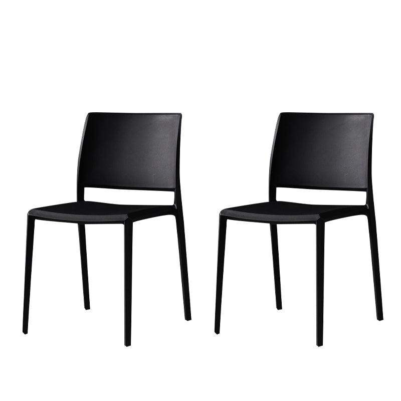 Contemporary Style Dining Chairs Plastic Armless Side Chair for Kitchen Black 2 Piece Set Clearhalo ' kitchen&dining_furn' 'Dining Chairs' 'Dining Tables & Seating' 'dining_chair' 'furn' 'furn_dining_chair' 'Furniture' 'furniture_dining_chair' 'Kitchen & Dining Furniture' 'kitchen' 4273604