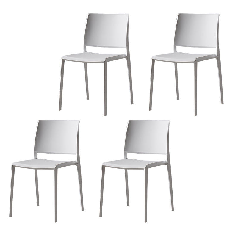 Contemporary Style Dining Chairs Plastic Armless Side Chair for Kitchen White 4 Piece Set Clearhalo ' kitchen&dining_furn' 'Dining Chairs' 'Dining Tables & Seating' 'dining_chair' 'furn' 'furn_dining_chair' 'Furniture' 'furniture_dining_chair' 'Kitchen & Dining Furniture' 'kitchen' 4273605