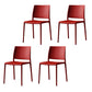 Contemporary Style Dining Chairs Plastic Armless Side Chair for Kitchen Red 4 Piece Set Clearhalo ' kitchen&dining_furn' 'Dining Chairs' 'Dining Tables & Seating' 'dining_chair' 'furn' 'furn_dining_chair' 'Furniture' 'furniture_dining_chair' 'Kitchen & Dining Furniture' 'kitchen' 4273606