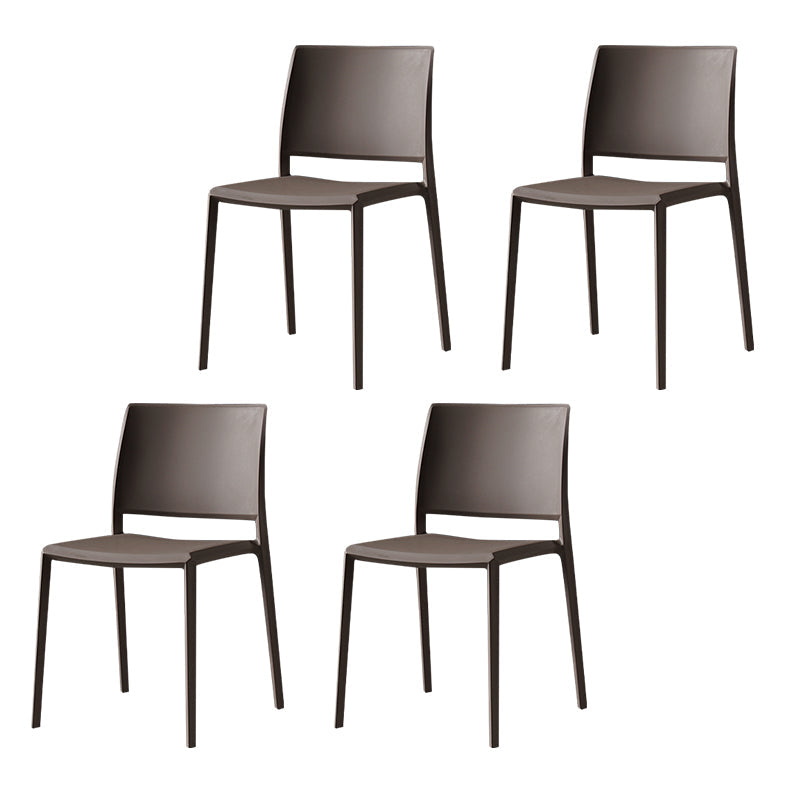 Contemporary Style Dining Chairs Plastic Armless Side Chair for Kitchen Grey 4 Piece Set Clearhalo ' kitchen&dining_furn' 'Dining Chairs' 'Dining Tables & Seating' 'dining_chair' 'furn' 'furn_dining_chair' 'Furniture' 'furniture_dining_chair' 'Kitchen & Dining Furniture' 'kitchen' 4273607