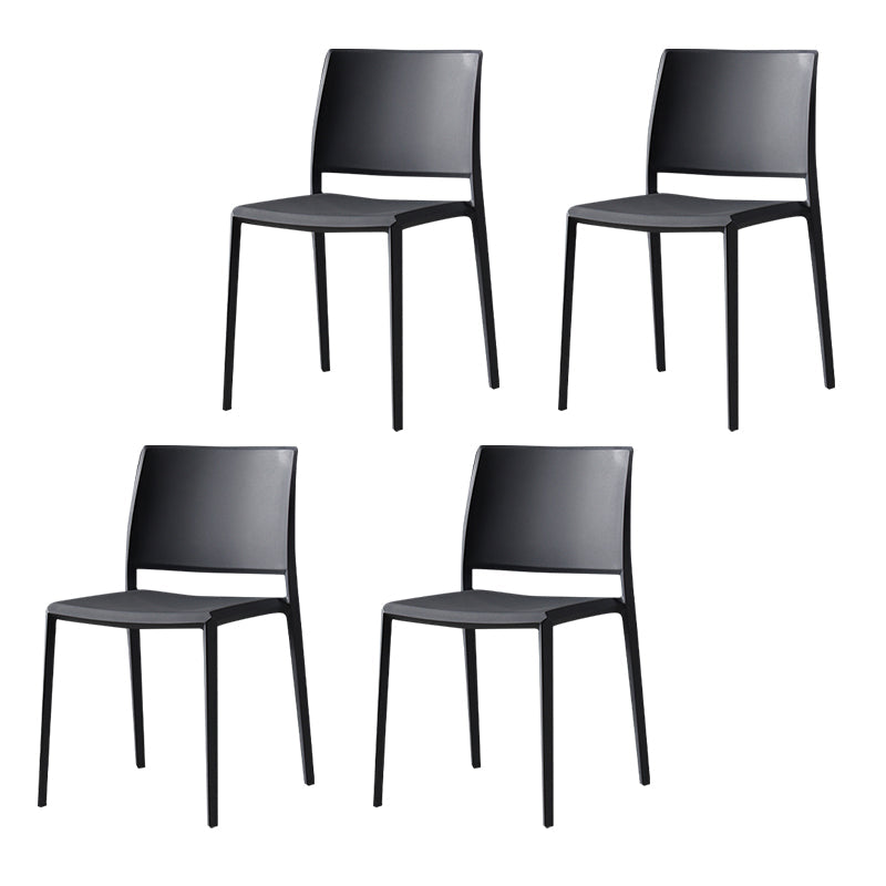 Contemporary Style Dining Chairs Plastic Armless Side Chair for Kitchen Dark Gray 4 Piece Set Clearhalo ' kitchen&dining_furn' 'Dining Chairs' 'Dining Tables & Seating' 'dining_chair' 'furn' 'furn_dining_chair' 'Furniture' 'furniture_dining_chair' 'Kitchen & Dining Furniture' 'kitchen' 4273609