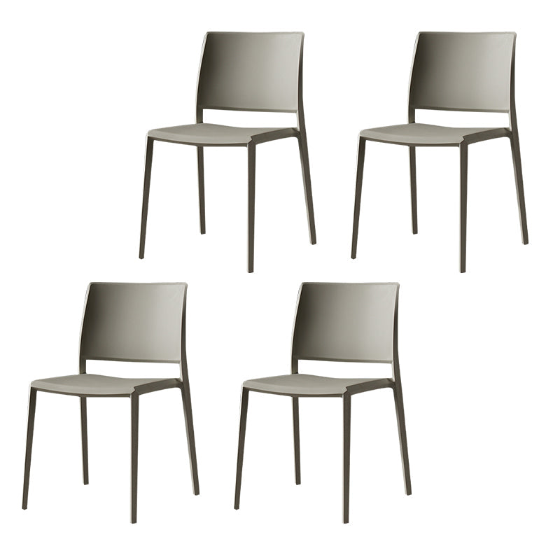 Contemporary Style Dining Chairs Plastic Armless Side Chair for Kitchen Light Gray 4 Piece Set Clearhalo ' kitchen&dining_furn' 'Dining Chairs' 'Dining Tables & Seating' 'dining_chair' 'furn' 'furn_dining_chair' 'Furniture' 'furniture_dining_chair' 'Kitchen & Dining Furniture' 'kitchen' 4273610