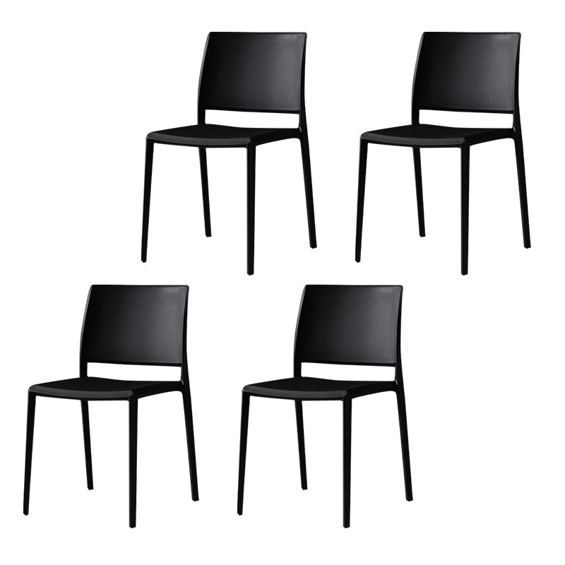 Contemporary Style Dining Chairs Plastic Armless Side Chair for Kitchen Black 4 Piece Set Clearhalo ' kitchen&dining_furn' 'Dining Chairs' 'Dining Tables & Seating' 'dining_chair' 'furn' 'furn_dining_chair' 'Furniture' 'furniture_dining_chair' 'Kitchen & Dining Furniture' 'kitchen' 4273612
