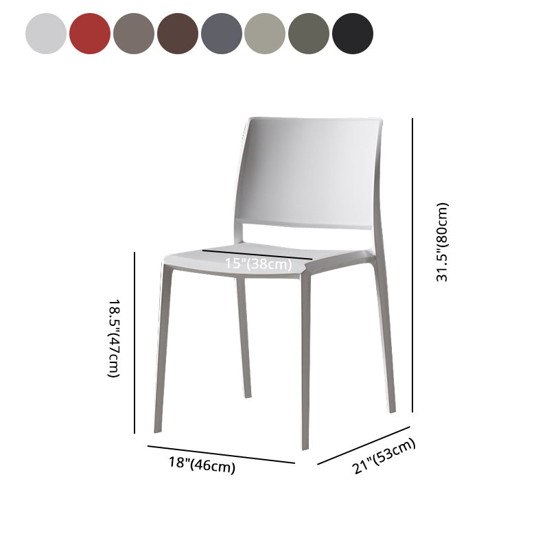 Contemporary Style Dining Chairs Plastic Armless Side Chair for Kitchen Clearhalo ' kitchen&dining_furn' 'Dining Chairs' 'Dining Tables & Seating' 'dining_chair' 'furn' 'furn_dining_chair' 'Furniture' 'furniture_dining_chair' 'Kitchen & Dining Furniture' 'kitchen' 4273613