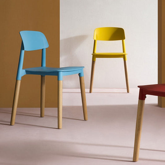 Contemporary Wood Dining Room Chairs Open Back Dining Side Chair (Set of 4) Clearhalo ' kitchen&dining_furn' 'Dining Chairs' 'Dining Tables & Seating' 'dining_chair' 'furn' 'furn_dining_chair' 'Furniture' 'furniture_dining_chair' 'Kitchen & Dining Furniture' 'kitchen' 4273614