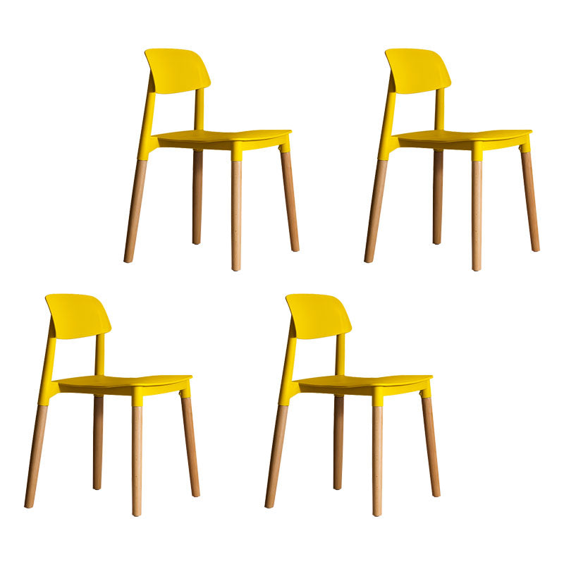 Contemporary Wood Dining Room Chairs Open Back Dining Side Chair (Set of 4) Yellow Clearhalo ' kitchen&dining_furn' 'Dining Chairs' 'Dining Tables & Seating' 'dining_chair' 'furn' 'furn_dining_chair' 'Furniture' 'furniture_dining_chair' 'Kitchen & Dining Furniture' 'kitchen' 4273615