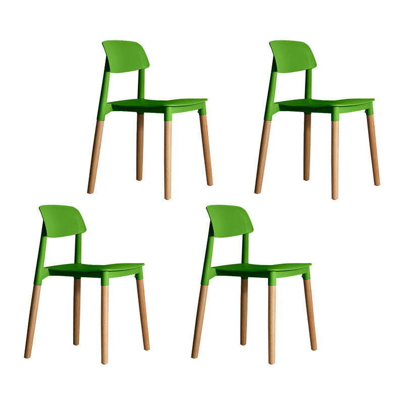 Contemporary Wood Dining Room Chairs Open Back Dining Side Chair (Set of 4) Green Clearhalo ' kitchen&dining_furn' 'Dining Chairs' 'Dining Tables & Seating' 'dining_chair' 'furn' 'furn_dining_chair' 'Furniture' 'furniture_dining_chair' 'Kitchen & Dining Furniture' 'kitchen' 4273616