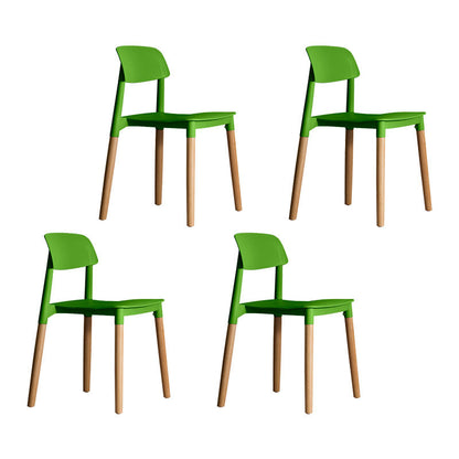 Contemporary Wood Dining Room Chairs Open Back Dining Side Chair (Set of 4) Green Clearhalo ' kitchen&dining_furn' 'Dining Chairs' 'Dining Tables & Seating' 'dining_chair' 'furn' 'furn_dining_chair' 'Furniture' 'furniture_dining_chair' 'Kitchen & Dining Furniture' 'kitchen' 4273616