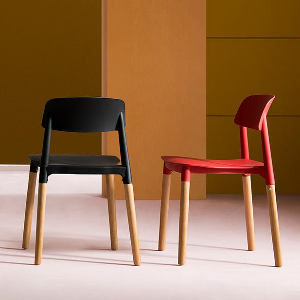 Contemporary Wood Dining Room Chairs Open Back Dining Side Chair (Set of 4) Clearhalo ' kitchen&dining_furn' 'Dining Chairs' 'Dining Tables & Seating' 'dining_chair' 'furn' 'furn_dining_chair' 'Furniture' 'furniture_dining_chair' 'Kitchen & Dining Furniture' 'kitchen' 4273617