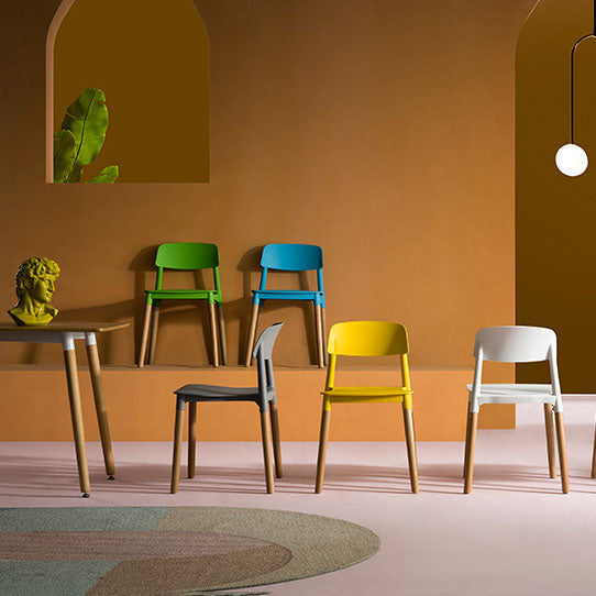 Contemporary Wood Dining Room Chairs Open Back Dining Side Chair (Set of 4) Clearhalo ' kitchen&dining_furn' 'Dining Chairs' 'Dining Tables & Seating' 'dining_chair' 'furn' 'furn_dining_chair' 'Furniture' 'furniture_dining_chair' 'Kitchen & Dining Furniture' 'kitchen' 4273621