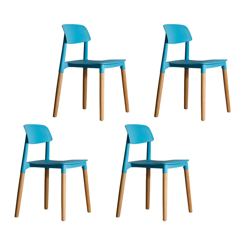 Contemporary Wood Dining Room Chairs Open Back Dining Side Chair (Set of 4) Blue Clearhalo ' kitchen&dining_furn' 'Dining Chairs' 'Dining Tables & Seating' 'dining_chair' 'furn' 'furn_dining_chair' 'Furniture' 'furniture_dining_chair' 'Kitchen & Dining Furniture' 'kitchen' 4273624