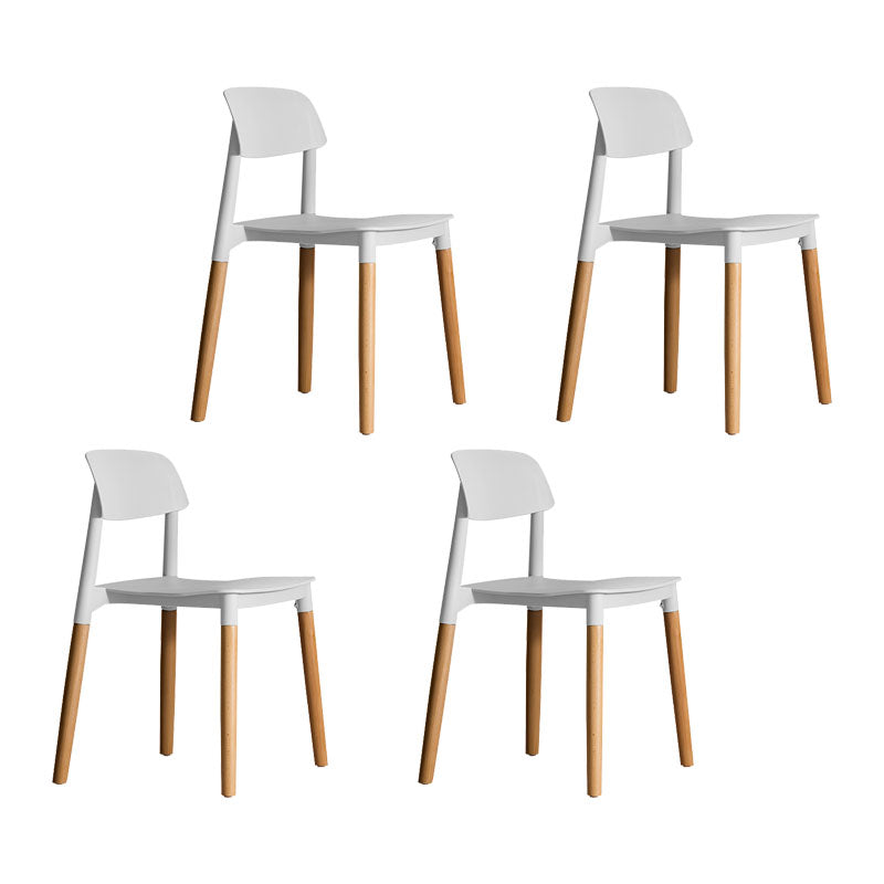 Contemporary Wood Dining Room Chairs Open Back Dining Side Chair (Set of 4) White Clearhalo ' kitchen&dining_furn' 'Dining Chairs' 'Dining Tables & Seating' 'dining_chair' 'furn' 'furn_dining_chair' 'Furniture' 'furniture_dining_chair' 'Kitchen & Dining Furniture' 'kitchen' 4273626