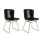 Contemporary Style Dining Chair Armless Side Chair with Metal Legs for Kitchen (Set of 2) Black Brass Gold Clearhalo ' kitchen&dining_furn' 'Dining Chairs' 'Dining Tables & Seating' 'dining_chair' 'furn' 'furn_dining_chair' 'Furniture' 'furniture_dining_chair' 'Kitchen & Dining Furniture' 'kitchen' 4273638